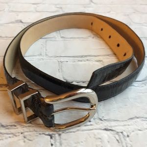 VINTAGE LIZ CLAIBORNE FAUX CROC BLACK BELT SIZE M